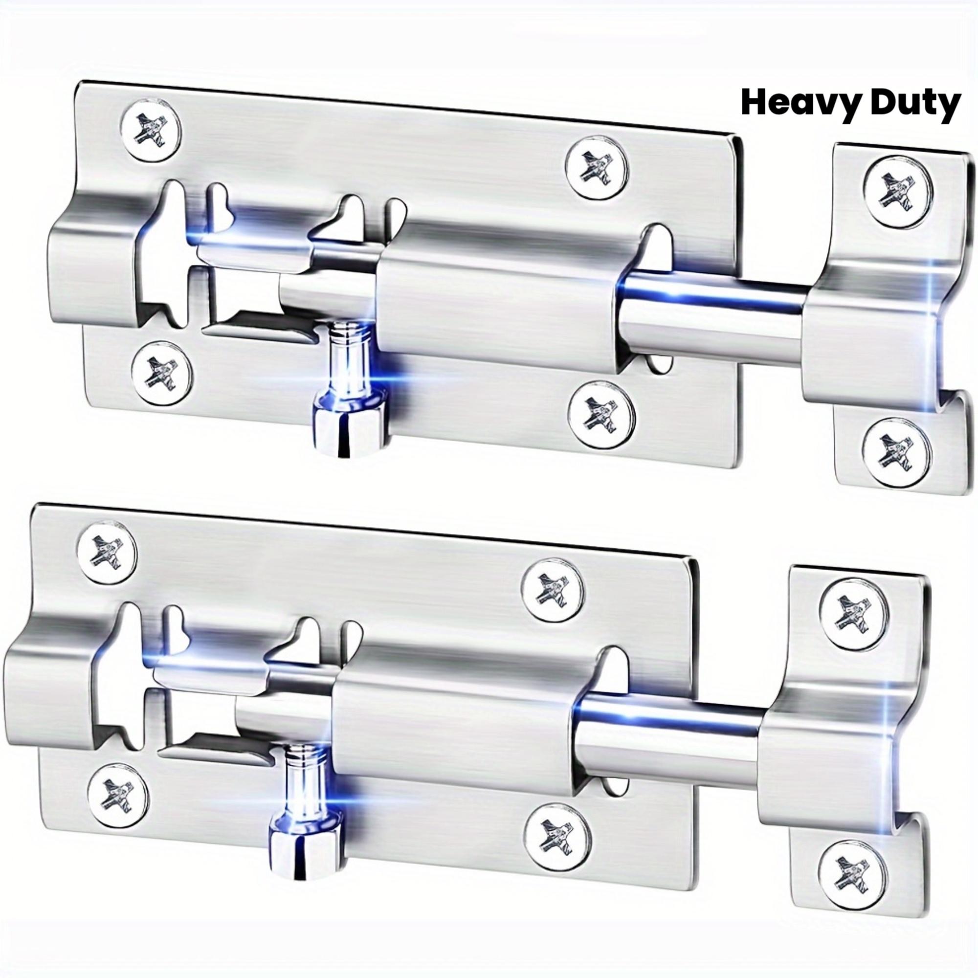 

3Pcs Stainless Steel Sliding Door Bolt Locks, Heavy-Duty Design with 6 Mounting Screws for Cabinet Security срібний