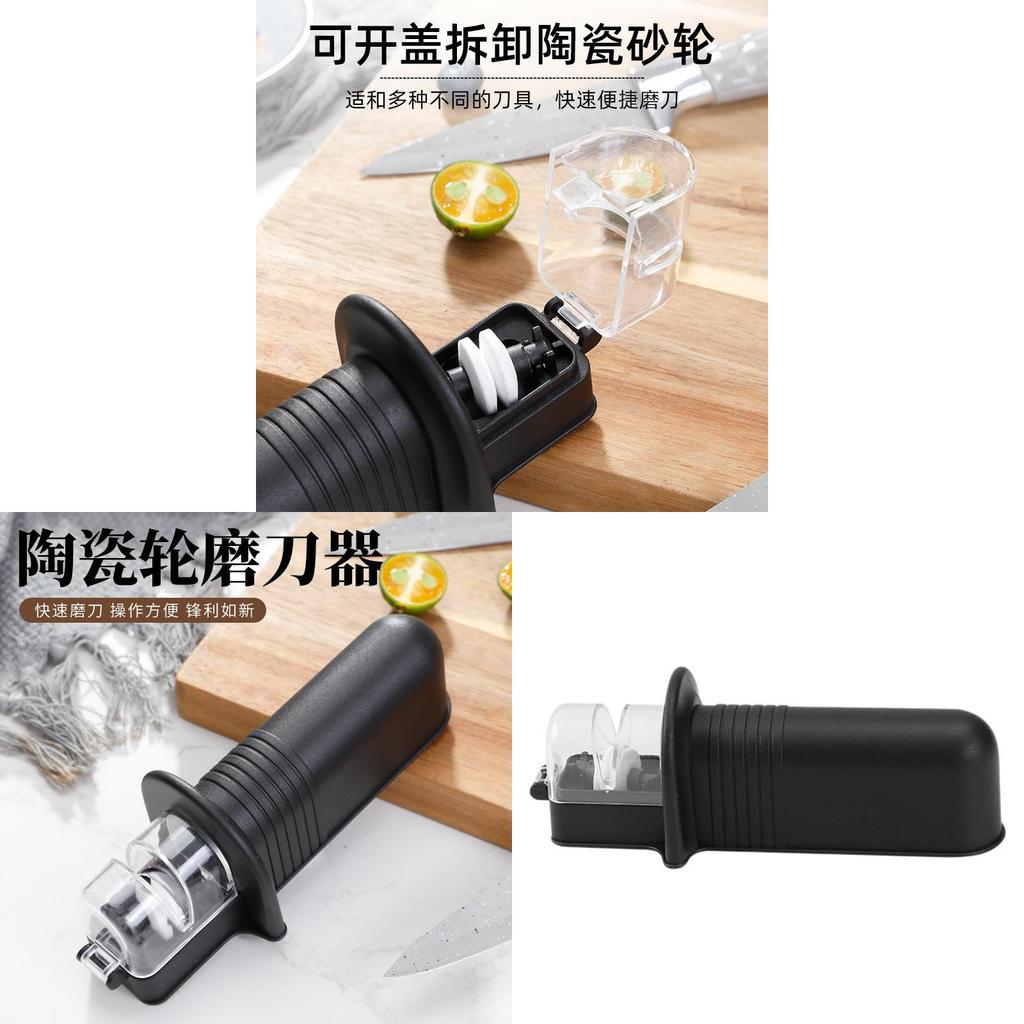 Kitchen Knife Sharpener With Dualsided Ceramic Stones For Home Use