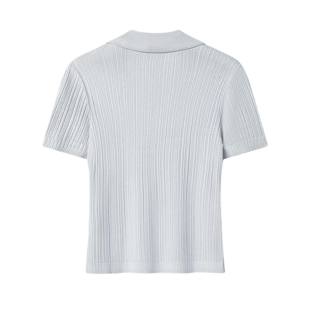 Fila White Solid Woven Slim Fit Polo Shirt Women Tops F11W623403F-GY