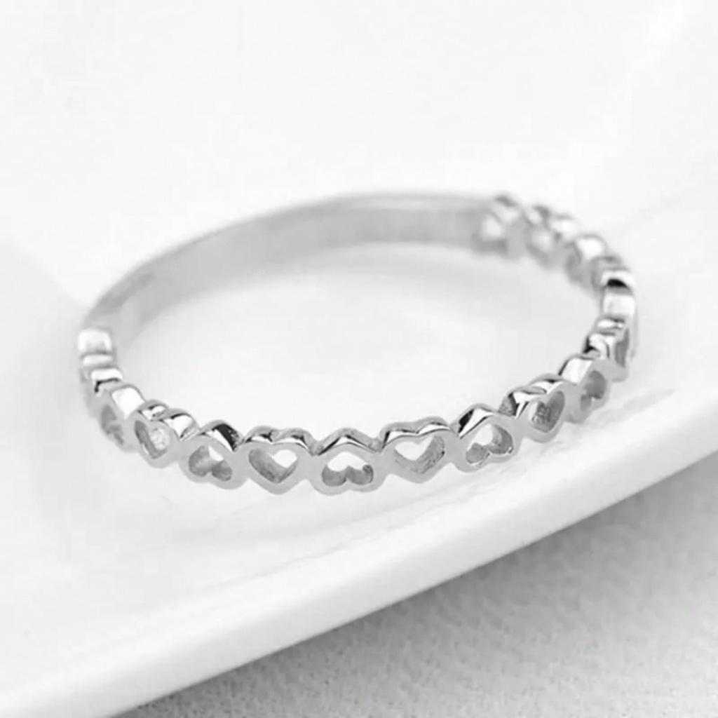 1pc Elegant Heart Shaped Ring, Heart Shaped Hollow Ring, Women's Fashion Jewelry