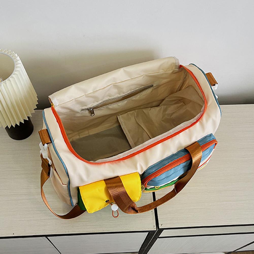 Sports Gym Bag Contrast Color Business Travel Bag Large Capacity Overnight Luggage Bag with Shoe Compartment for Outdoor Travel