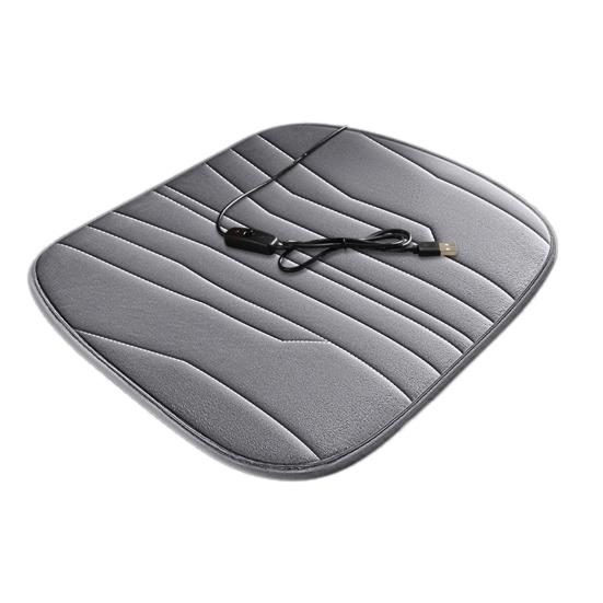 12V Heated Car Seat Cushion 17.72"x17.72" Thick Memory Foam Seat Protector Pad Anti-Slip Bottom Car Seat Pad for Car Office Home Use