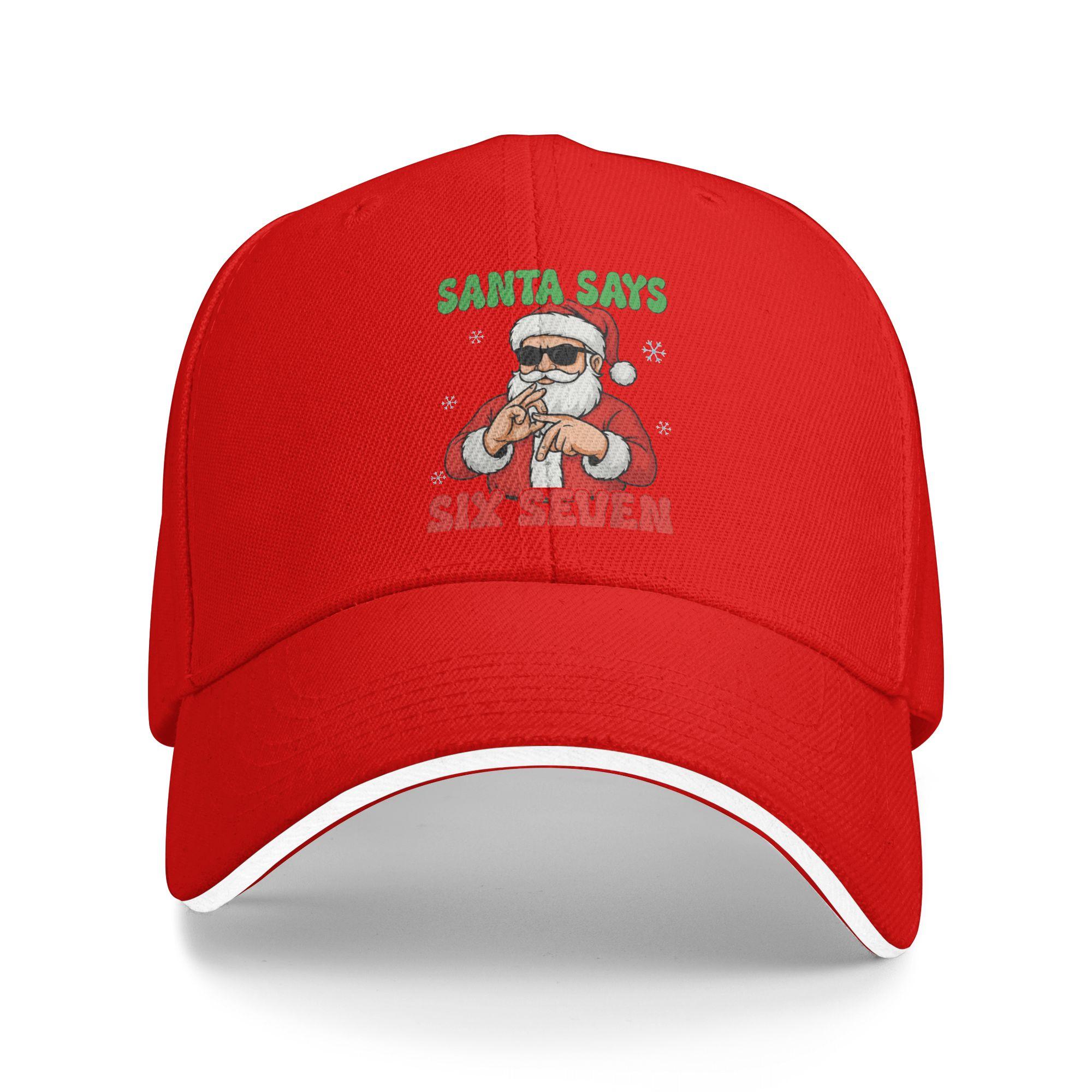 

Santa Says Six Seven Meme 67 Christmas Holiday Cute Xmas 6 7 Baseball Cap Fashion Trucker Hat Summer Male Hunting Baseball Caps One Size