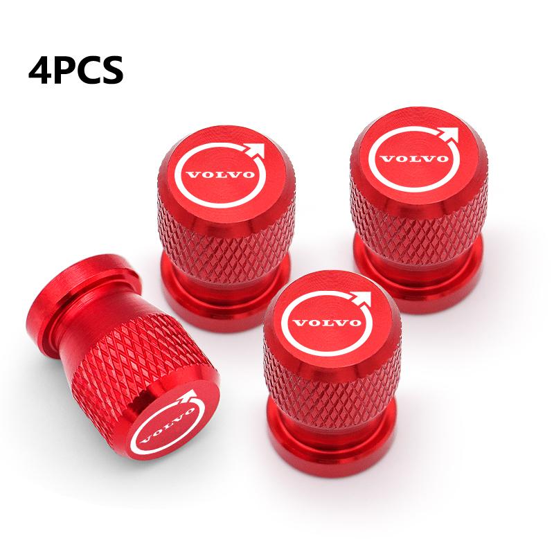 4pcs Aluminum Car Tire Valve Stem Caps Tire Valve Caps For Volvo EX90 EC40 XC40 XC60 XC90 V60 V90 S60 S90 2025 Car Accessories