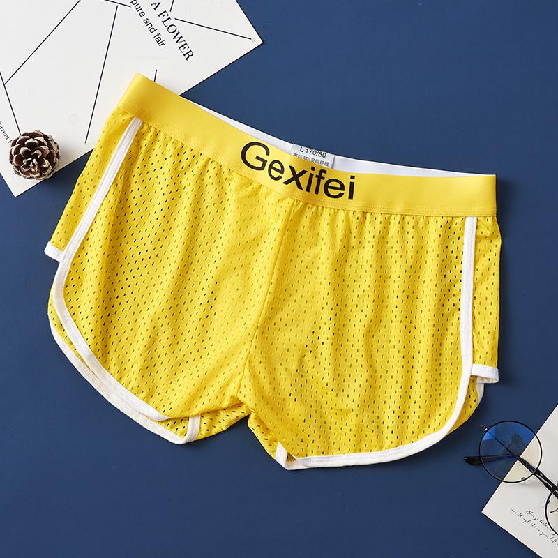 

Мужские весенние боксеры-брифы из сетки ледяного шелка: Антибактериальное, Дышащее, Со средней посадкой, Спортивное нижнее белье для подростков XL жёлтый