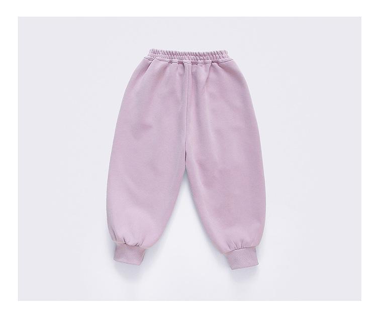 Girls' Autumn Rabbit Embroidery Sweatpants - Fashionable Casual Long Pants for Baby and Medium-sized Kids