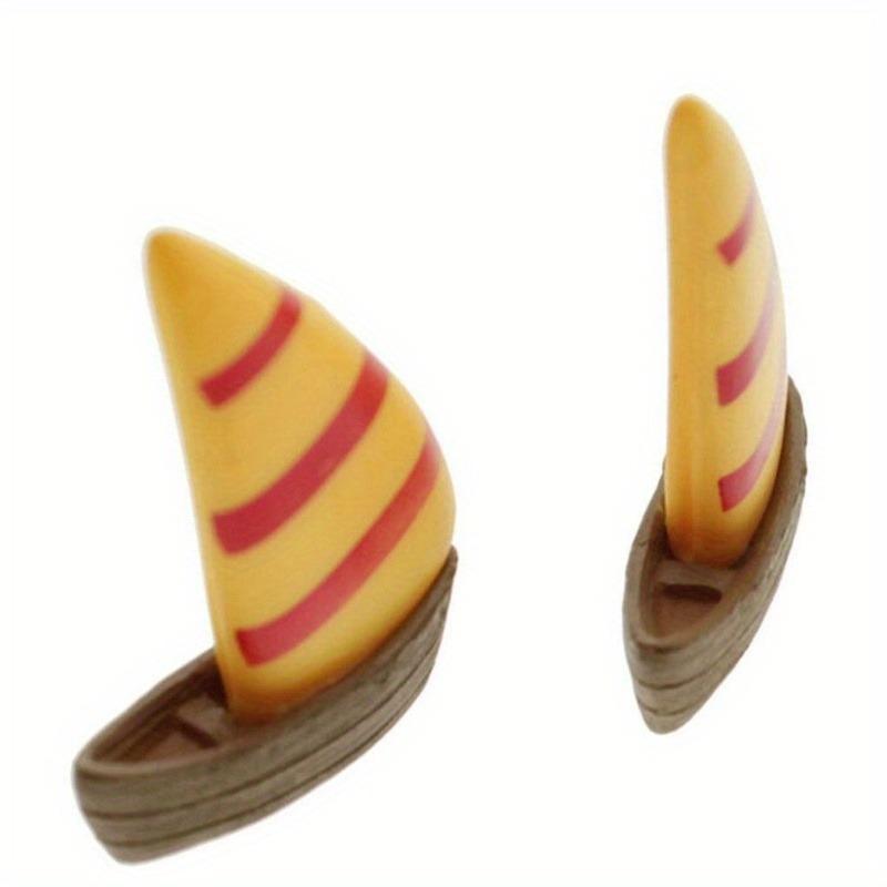 Miniature Resins Figurines Artificial Sailboat Boat Resin Diy Craft Micro Landscape Moss