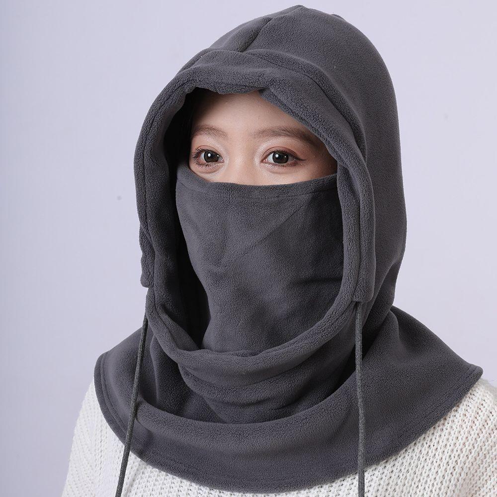 

Ветрозащитная велосипедная маска унисекс с защитой шеи и лица - теплая, универсальный капюшон Dark Gray темно-серого