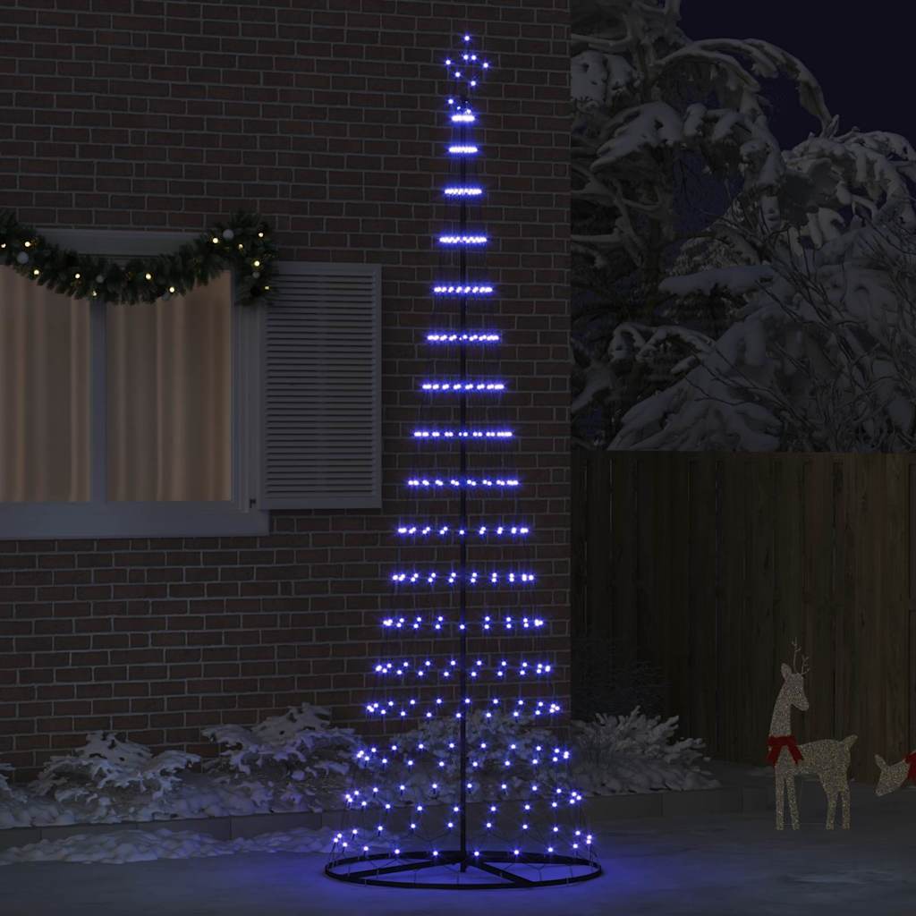 LED Christmas Tree with 355 LEDs Blue 302.5 Cm Metal