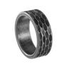 Men's Wedding Ring/Punch Pattern Cut Stainless Steel Wedding Ring Set Anniversary Promise Ring Comfortable Fit