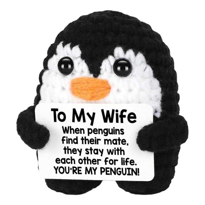 

Adorable Penguins Crochet Decoration For Home Or Vehicle Sentimental Gift Suitable For Anniversaries Valentine Celebrations And Daily Companionship