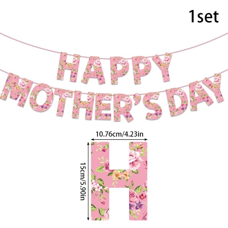 Happy Mother's Day Flag Mothers Day Party Decoration Bunting for Women Happy Mother's Day Celebration Flag Supplies