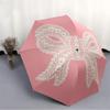 1pc Pearl BowAutomatic Open/close Folding Umbrella, Compact Portable Travel Umbrella, Perfect Birthday/Holiday, Cute Umbrella y023