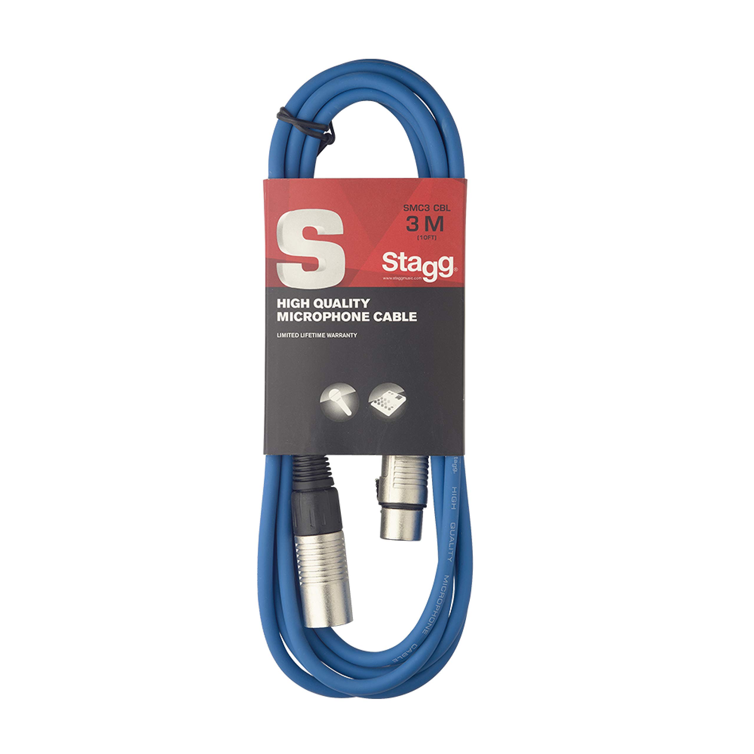 

Stagg SMC3 CBL 3m XLR to XLR Microphone Cable Blue -