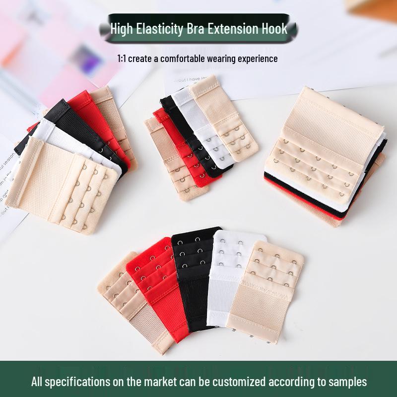 Elastic Bra Extender with Stainless Steel Hooks - Universal Full-Size Bra Back Closure