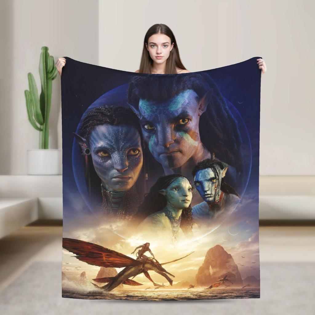 2025 Avatar 3 Movie Knitted Blanket   Fuzzy Throw Blanket Bed Sofa Personalised Soft Warm Bedsprea