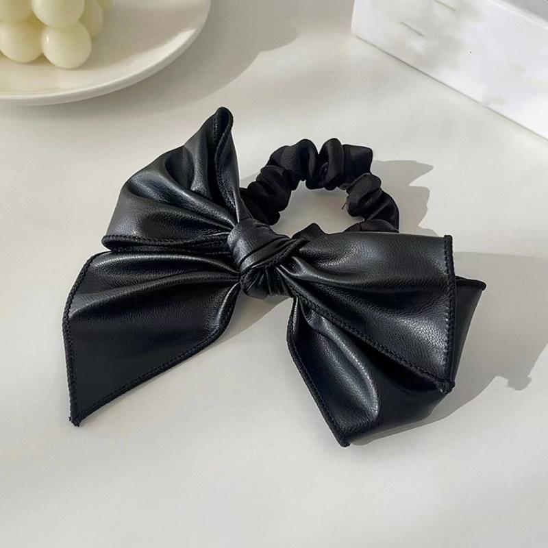 Изысканная Элегантная Кожаная Заколка-Бант Ободок Резинка для Волос Милая Заколка-Бант из ПУ Заколки-Крокодильчики Заколка для Волос Хвост Аксессуары Подарки
