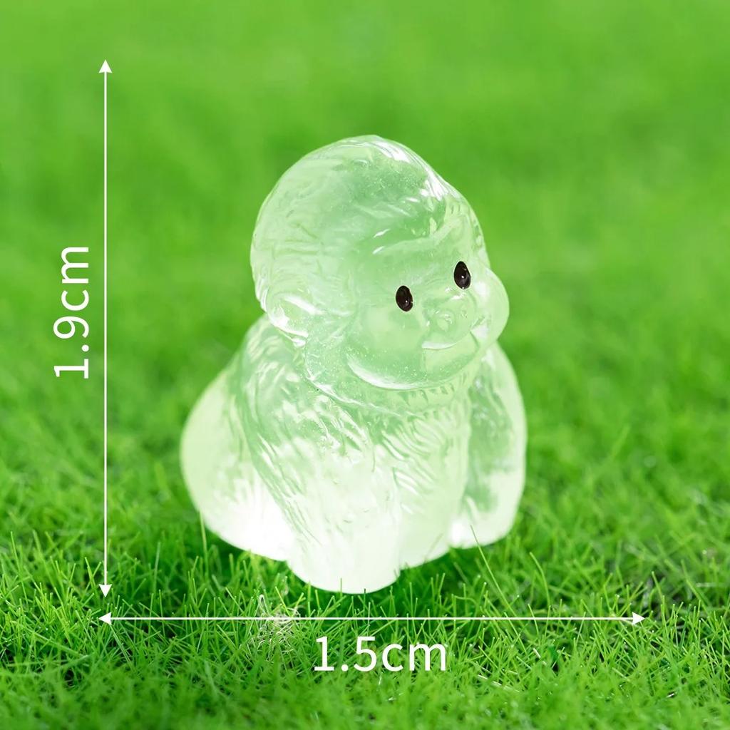 6Pcs Luminous Gorilla Mini Animal Fluorescent Figure Miniature Figurines Fairy Garden Ornament Diy Home Decor Accessories