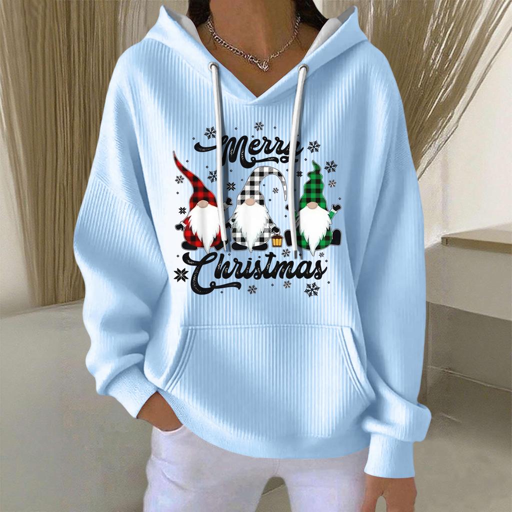 Women's Fashion Casual Christmas Angel Print Pullover Long-Sleeve Sweatshirt