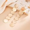 SHIXIN Elegant Metal Sequins Long Drop Earrings for Women Minimalist Geometry Round Hanging Pendant Earring Fashion Jewelry Gift