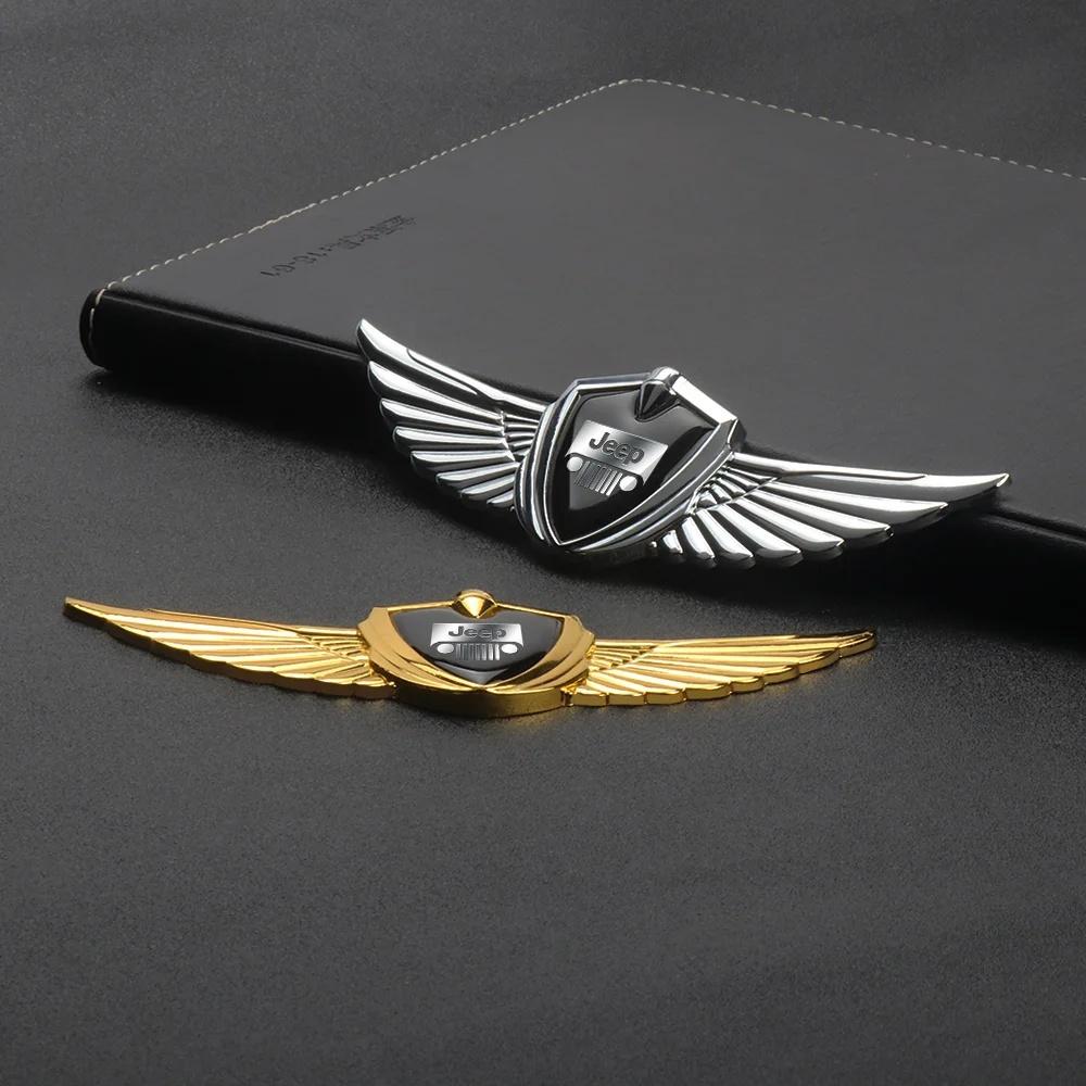 3D Metal Car Wings Emblem Sticker Logo Badge Decal for Jeep Renegade Wrangler JK Grand Cherokee Compass Patriot Auto Accessory
