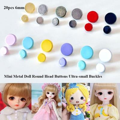 20pcs New 6mm Round Head Buttons Mini Metal Ultra-small Buckle Handmade Coat Buckle DIY Clothes Accessories