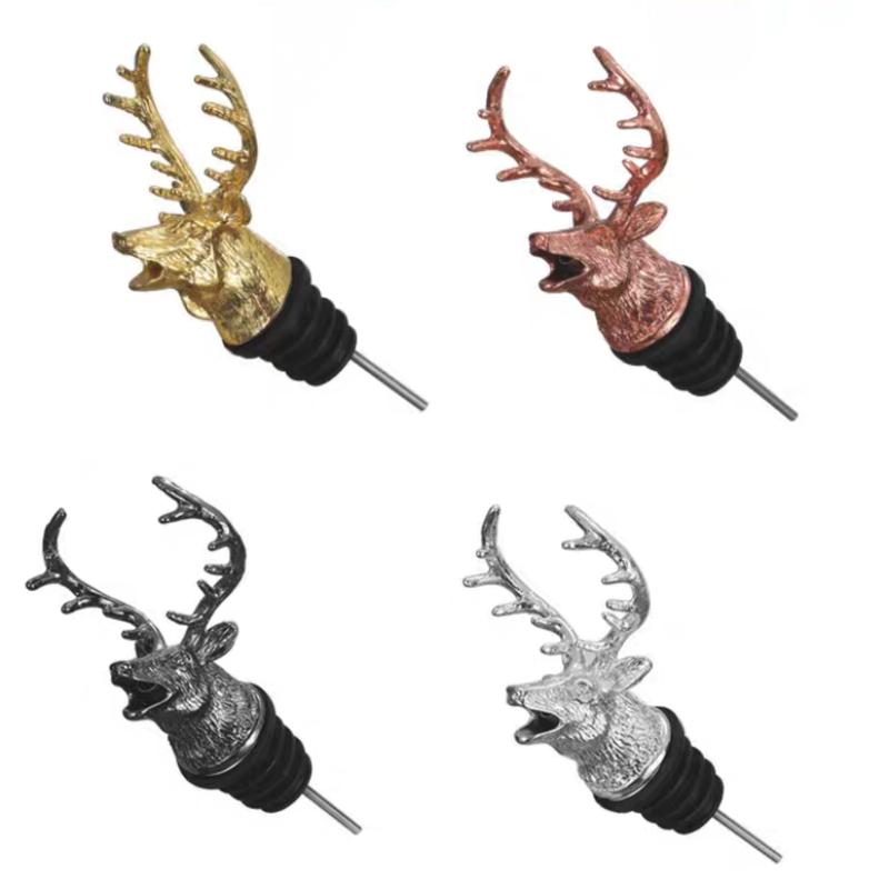 Wine Bottle Pourer Stopper Stainless Steel Deer Stag Head Dragon Head Unique Wine Aerators Bar Tools Barware