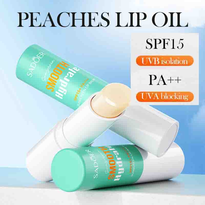 SADOER Spf 15+ Protezione Solare Labbra Bloccante Solare Balsamo Labbra Idratante Attenua le Linee delle Labbra Nutriente Idratante Rossetto per Labbra Cura della Pelle