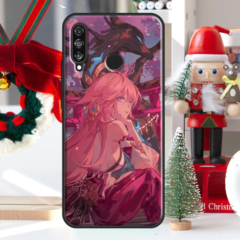 Yae Miko Genshin Impact For Huawei Nova 5T 9 10 SE 7i 8i 11i 12i Y73 Y72 Y61 Y91 Y60 Y70 Y90 P20 P40 P30 Lite Case