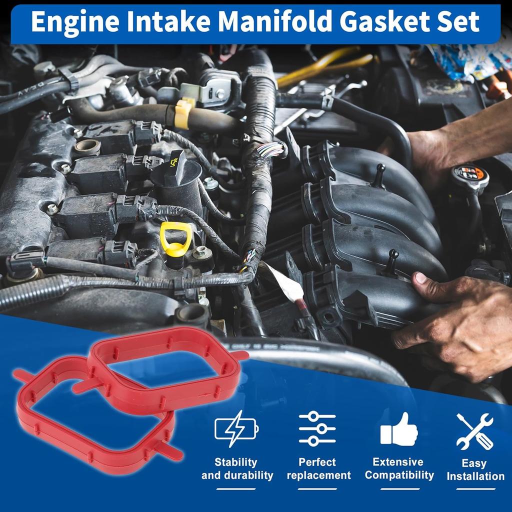 Intake Inlet Manifold Gaskets Seals for BMW X5 2009-2013 3.0L for BMW 335D 2009-2011 3.0L Engine Intake Manifold Gasket Replaces