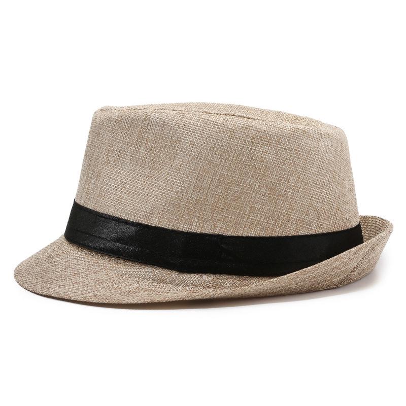 Men's Cotton Linen Fedora: Breathable Sun Protection Hat for Outdoor Activities