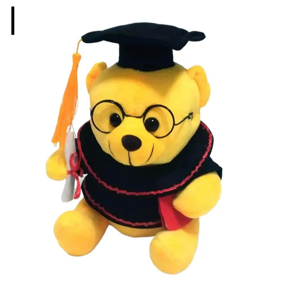 18cm Doctor Teddy Bear Plush Toy Graduation Memorial Gift Bear Toy Knowledgeable Trend Graduation Bear Pillow Plush Decorat Q0c0