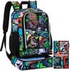 2 In 1 Dinosaur Backpack for Boys, 17" Kids Bookbag with Insulated Lunch Box, School Backpacks for Elementary Preschool