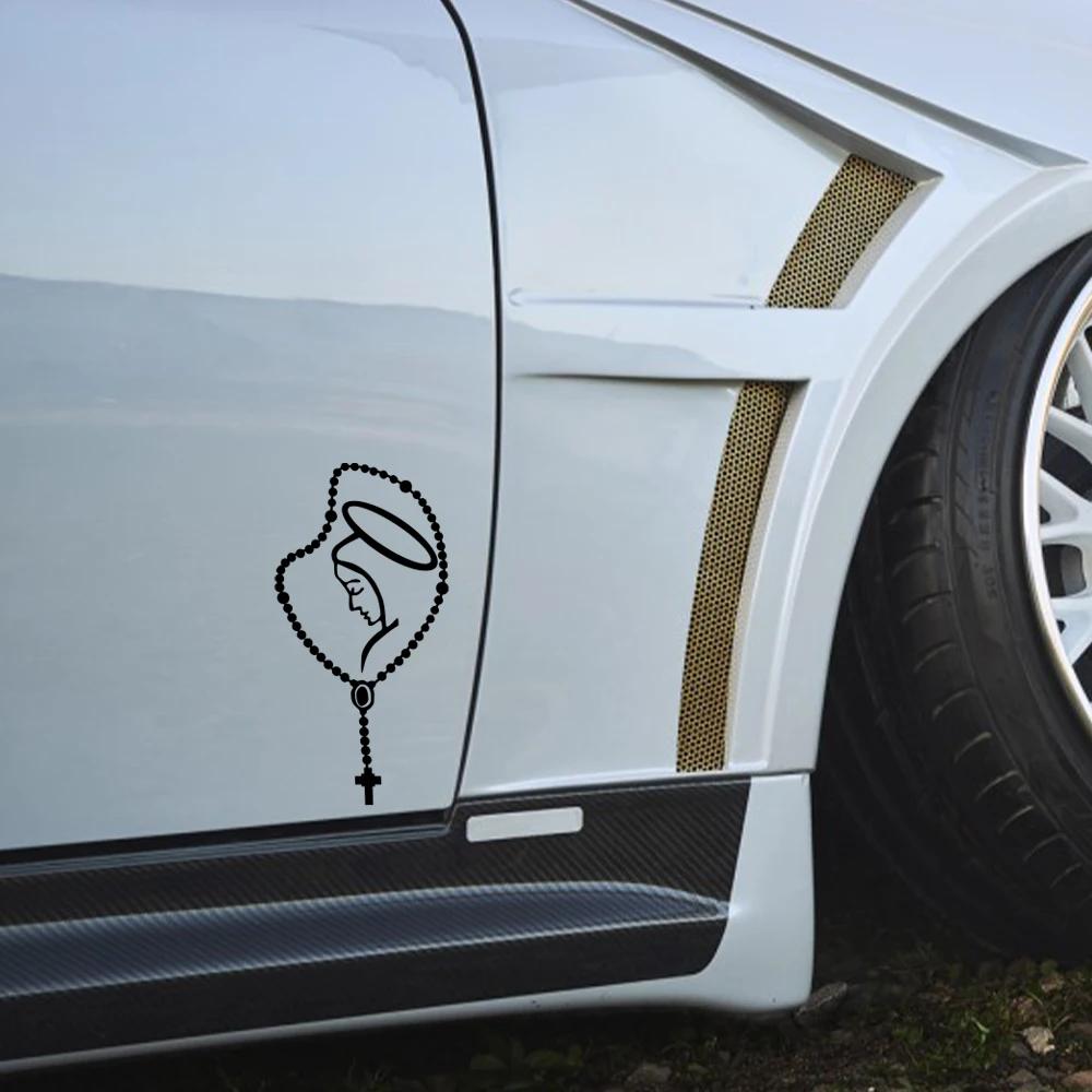 Car Sticker Creative Rosary Virgin Mary Fatima Vinyl Decal Waterproof DIY Body Window Door Car Exterior Decoration Accessories