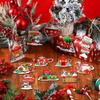 12 Peças Pingentes de Madeira de Natal Homem de Gengibre Papai Noel Árvore de Natal Enfeites Pendentes Decoração de Festa em Casa de Natal Presente de Ano Novo
