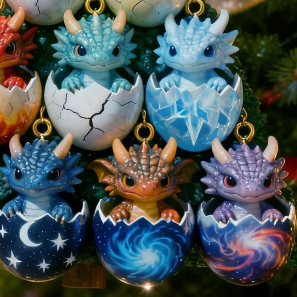 2D Dragon Hanging Decoration Flat Cartoon Flying Dragon Egg Christmas Tree Hanging Ornament Home Party Pendant
