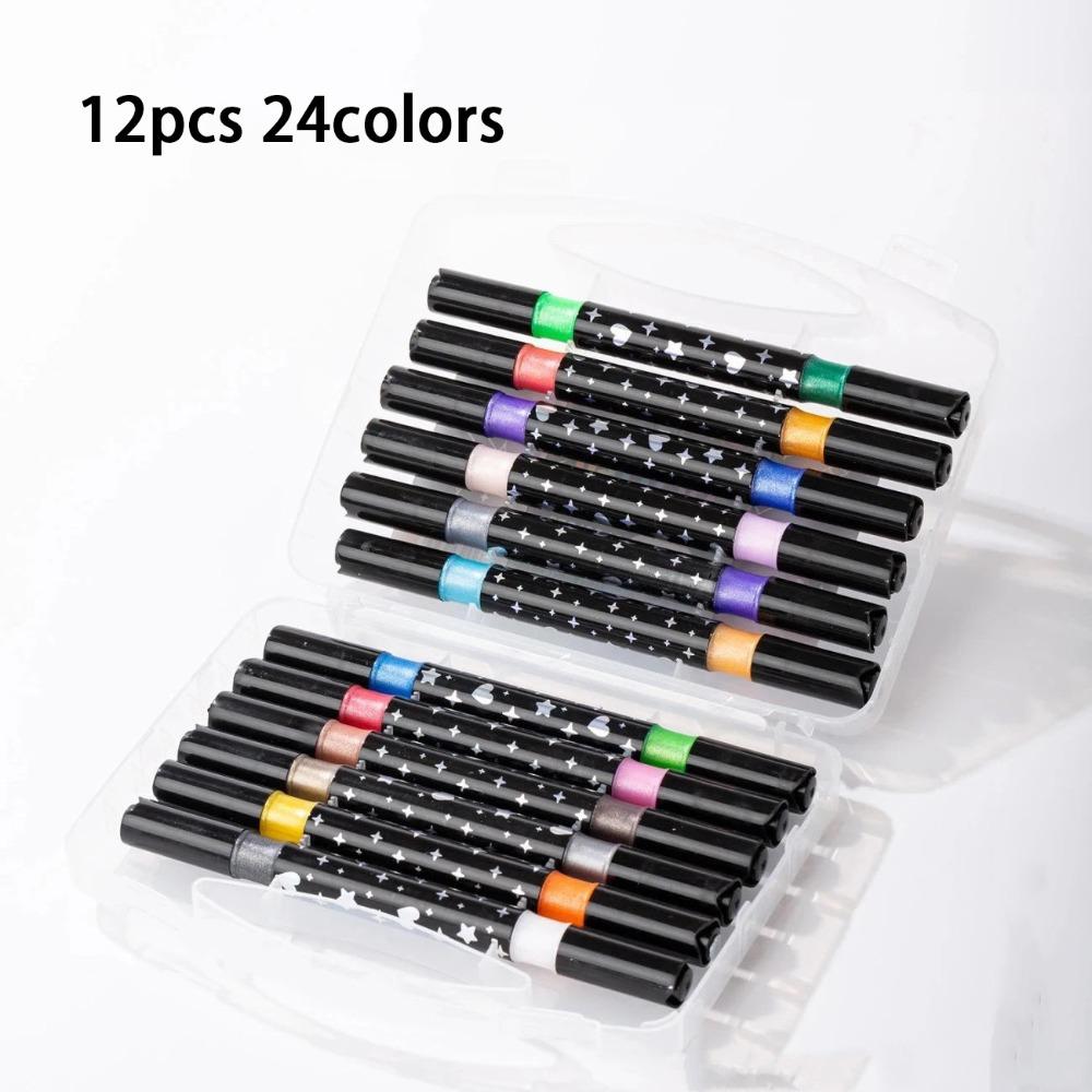 Caneta Fluorescente Perolada Bold Caneta de Pintura para Estudante para Pintura em Pedra Confecção de Cartões Scrapbooking