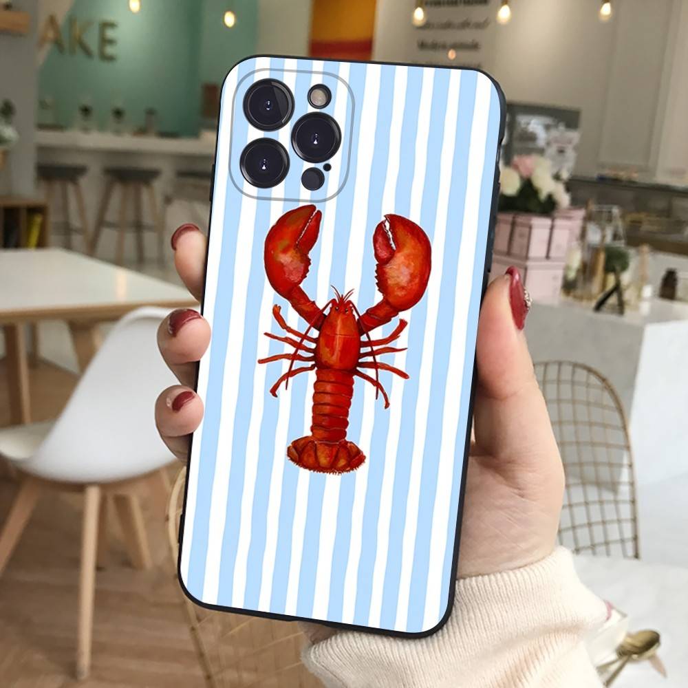 Silikonowe Etui na Telefon Sardynki Dla IPhone 11 12 13 14 15 16 17 Pro Max Czarne Pokrowiec