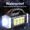 Powerful LED Flashlight USB+Solar Rechargeable Flashlight COB Outdoor Camping Torch Portable Searchlight Power Bank Outdoor