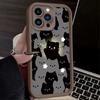 Lovely Cartoon Cat Couple Phone Case For IPhone 17 16 15 14 13 12 11 Pro Max 17 Air 14 Plus Shockproof Silicone Soft Cases Coque