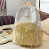 Damen Rucksack Studenten Schultasche College Stil Schleife Polo Punkt Rucksack