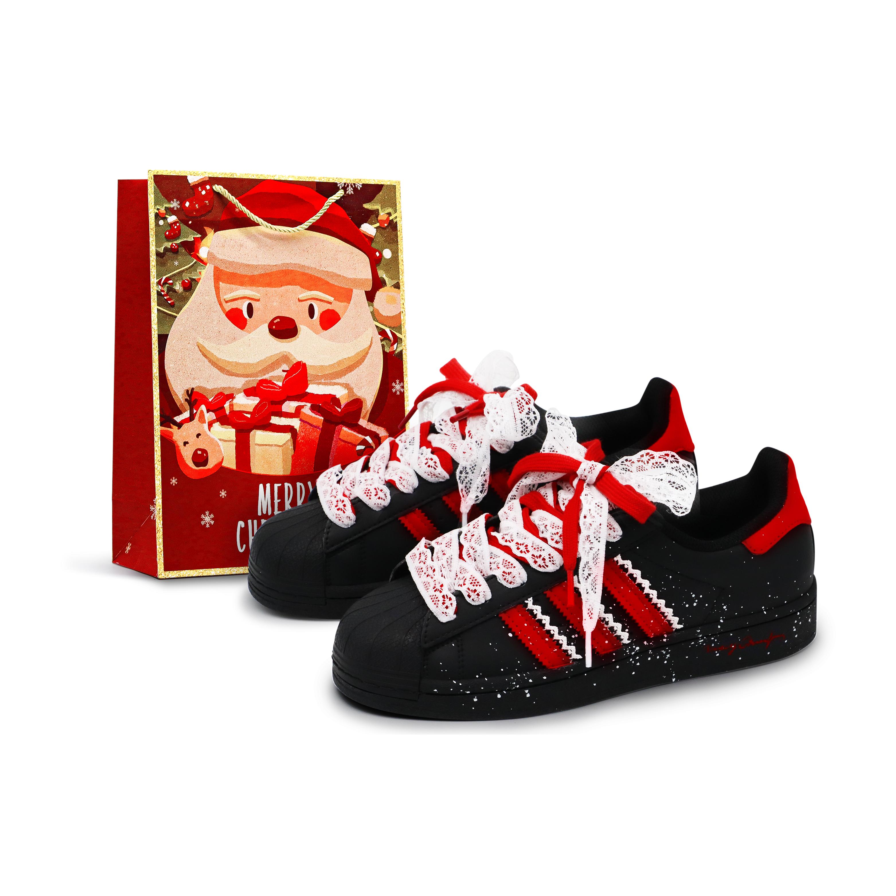 

Adidas Originals Superstar 2 Skateboard Shoes Unisex Low Top Black/Red JI0079(Team52-S-BOX) 35⅔