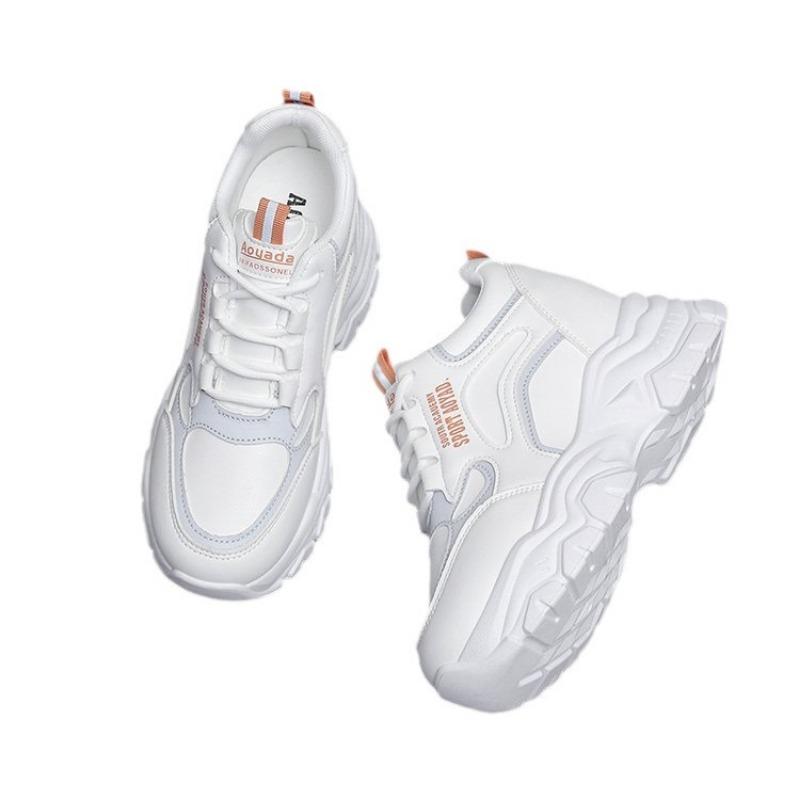Little white shoes inner height increase dad shoes autumn new leather casual sports shoes women's platform women's shoes