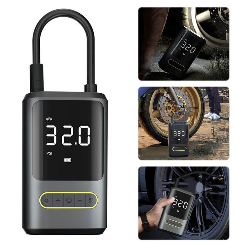 Portable Car Inflator Pump with Light Bicycle Air Compressor Power Display Car Tire Inflator for Automobile Bicycle Ball