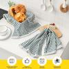 SALAS Cotton Dish Towels Cloths for Kitchen Drying Dishes, Lattice Terry Towels, Highly Absorbent Kitchen Cloths with Hanging Loop, 16‘’ x