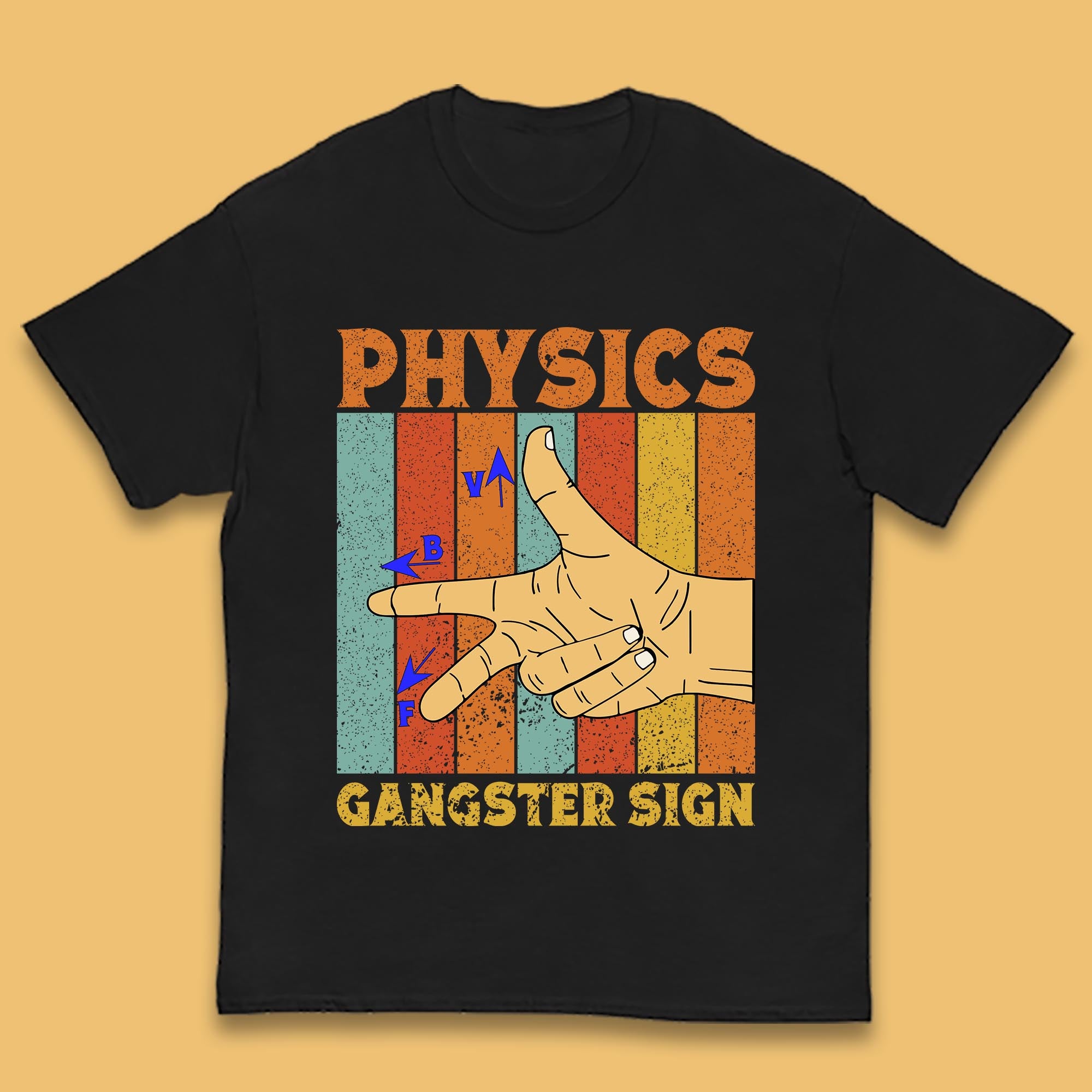 

Physics Gangster Sign Right Hand Rule Funny Parody Science Scientist Kids T Shirt 130