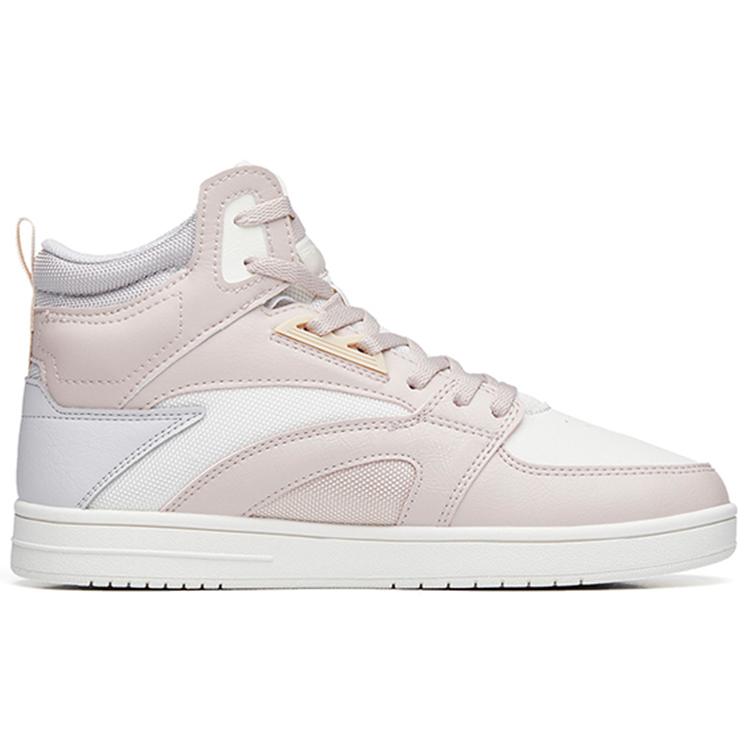 New Anta Street Naughty High Top Skateboard Shoes Women's White Gray 122238067-4