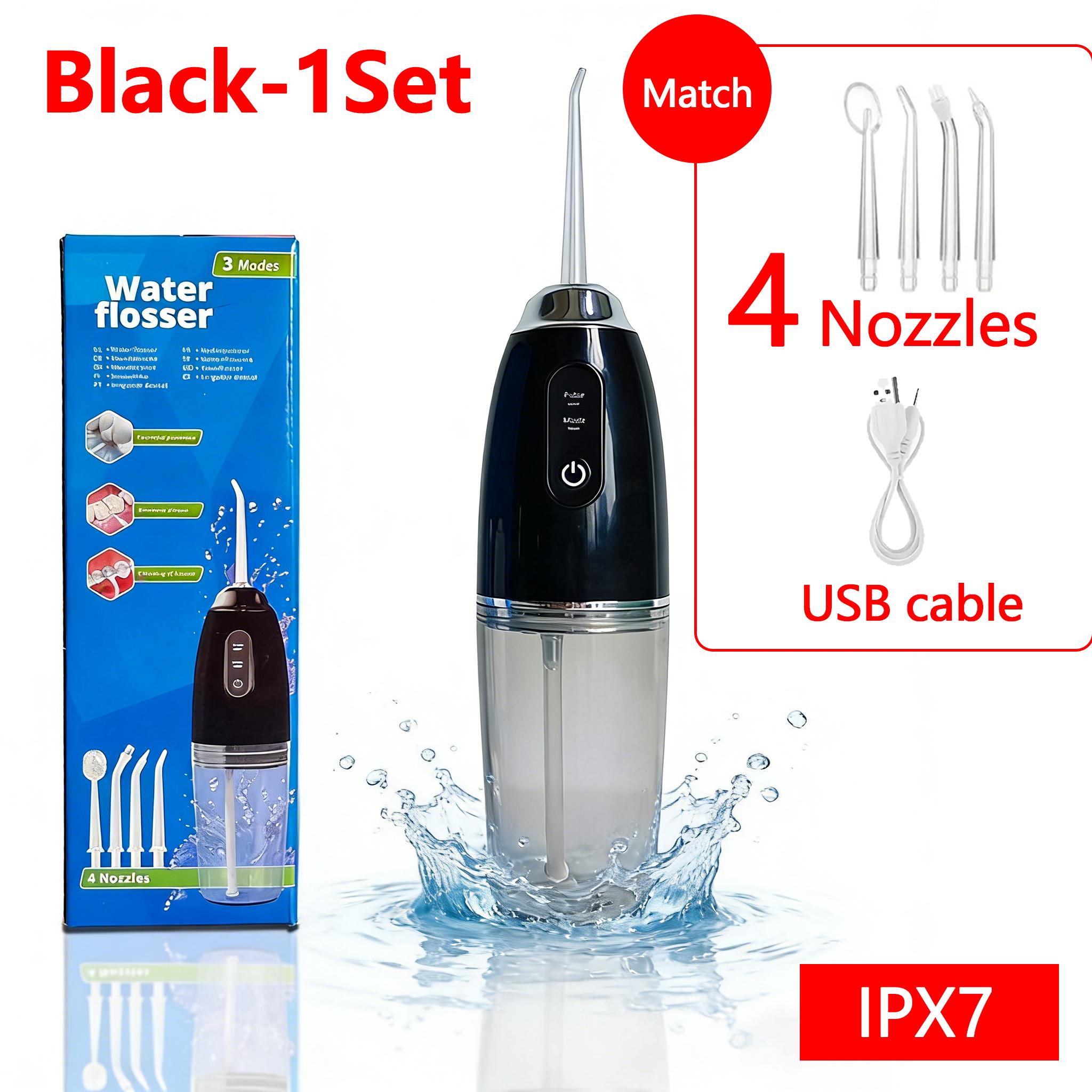 

Portable Smart Oral Irrigator Water Flosser 4 Jets 3 Modes Rechargeable Dental Water Jet Teeth Cleaner Travel Home Use
