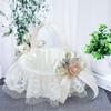 Wedding Flower Girl Basket Simple Lace Rose Flowers Baskets for Bridesmaid Candy Gift Basket Ceremony Bride Engagements