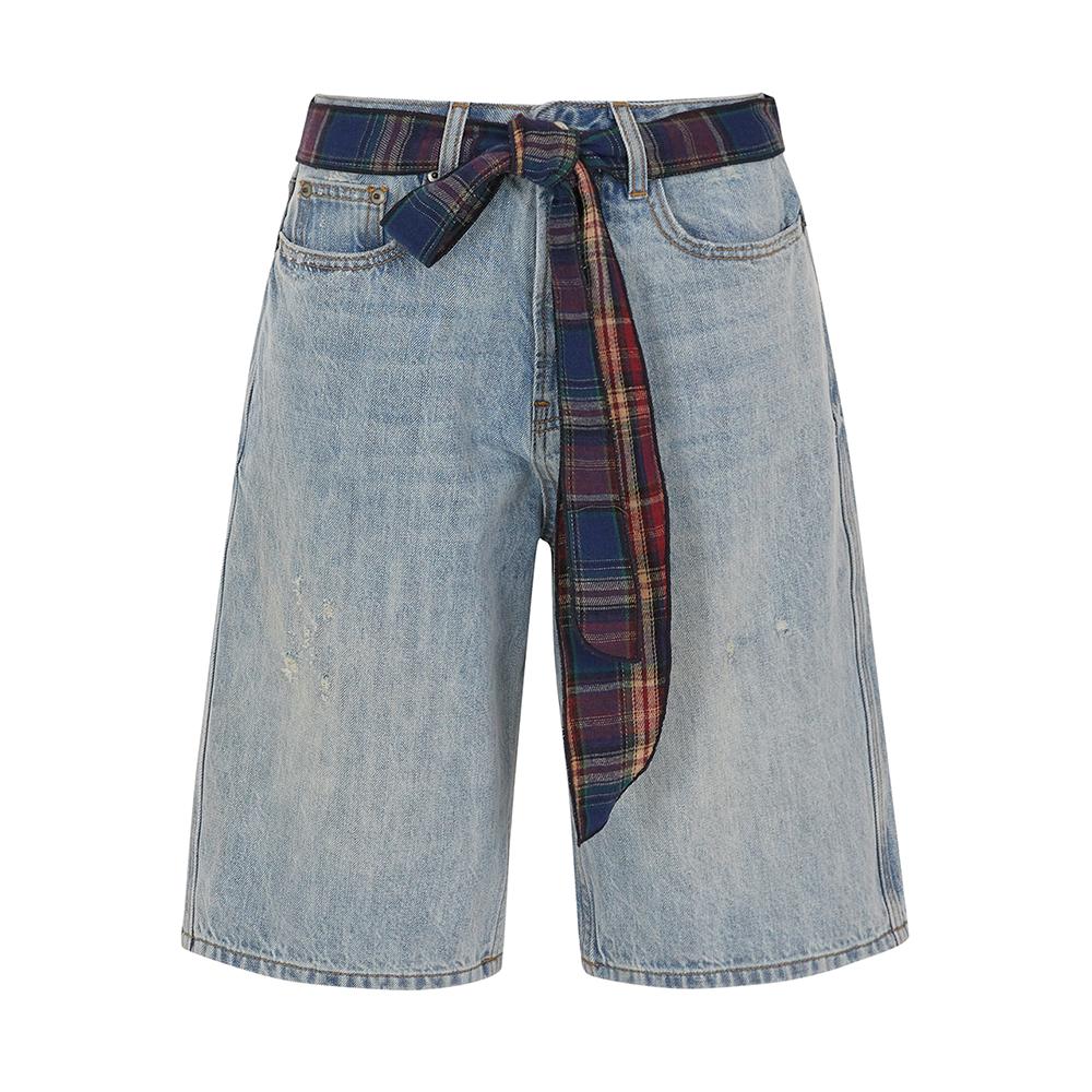 TRIPSHOP Scarf Denim Shorts